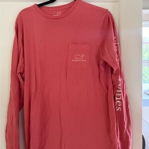 Vineyard Vines Men's Coral Long Sleeve Tee